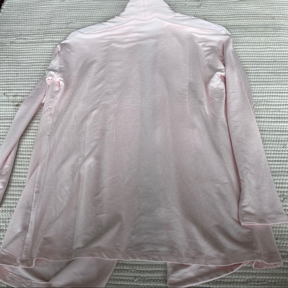 Blush Pink Waterfall Cardigan NWT M Soft Knit Open Front Spring Layer - Picture 6 of 8